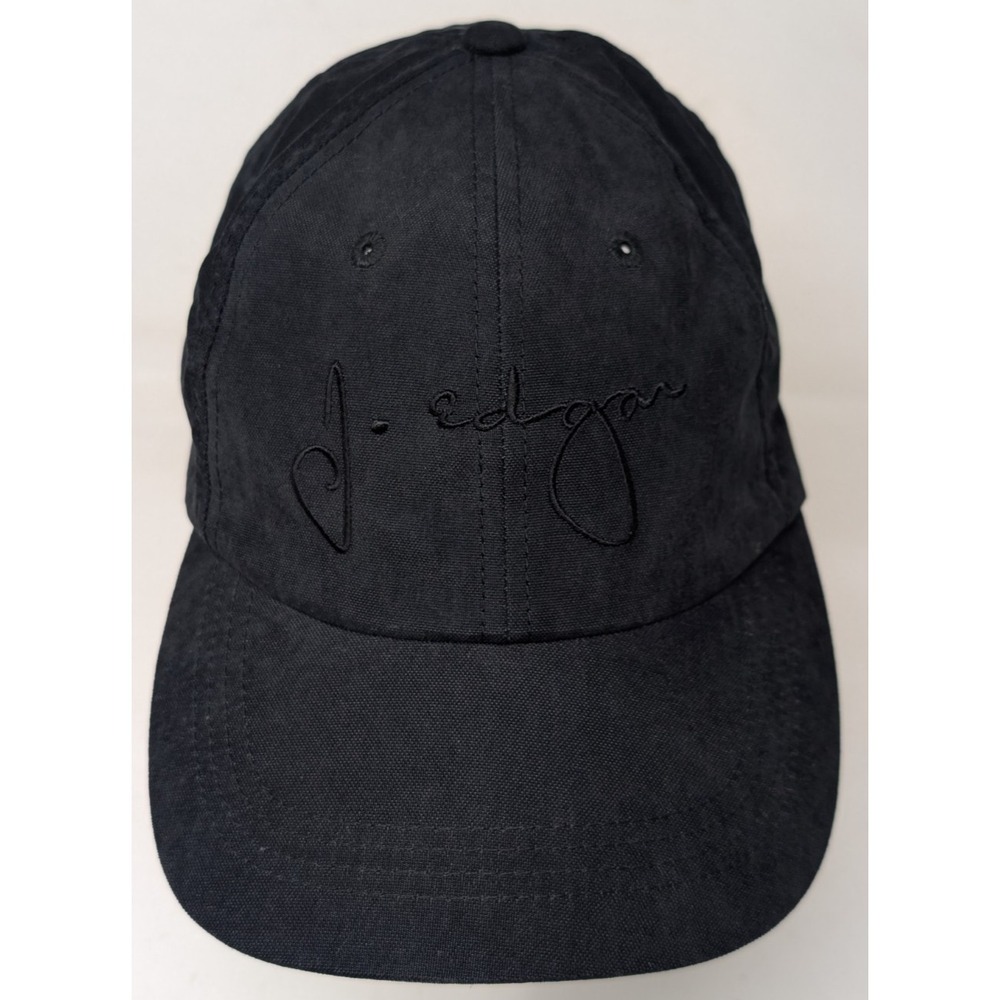 J Edgar Hoover Black Baseball Cap Hat Movie Promo Warner Bros 2011 Crew Vintage